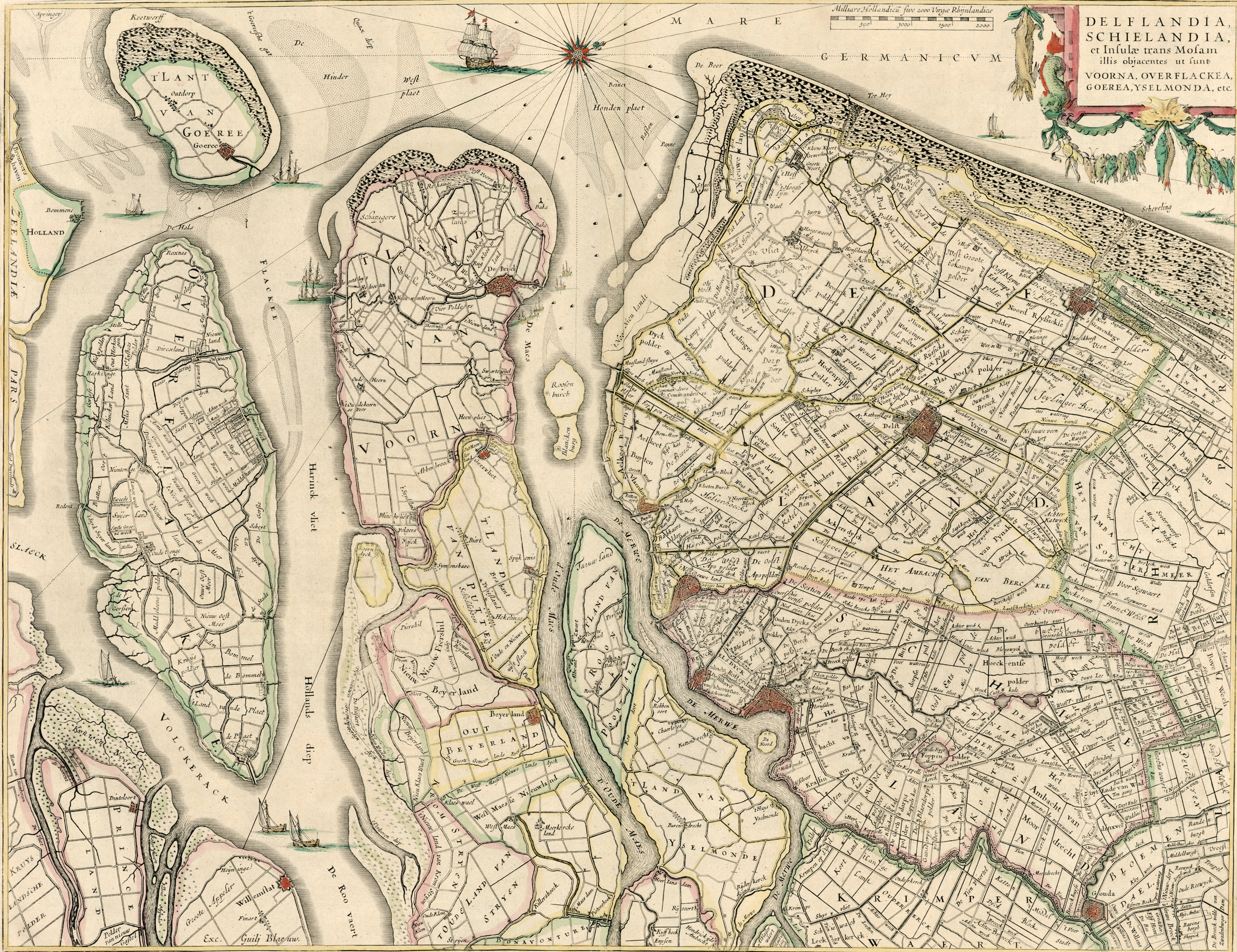 Maasmond 1645. Atlas Novus Inferior, Johannes Blaeu.